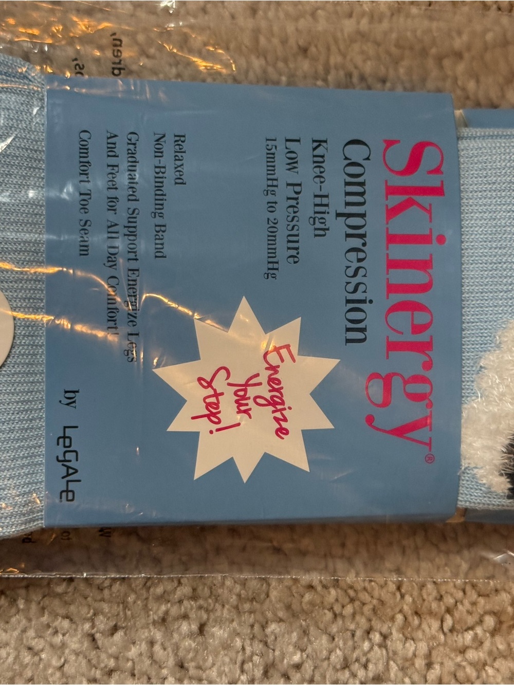 Skinergy Compression Socks - Light Blue with Sheep Motif - Picture 3 of 3